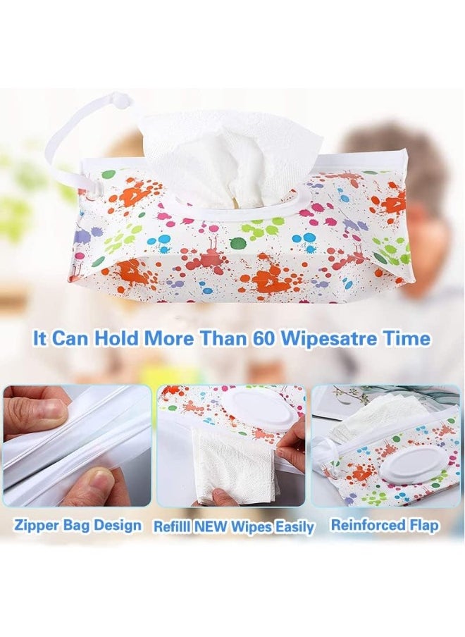 ECVV 6 Pack Refillable Baby Wet Wipe Pouches Portable Travel Wipes Dispenser Reusable Wet Wipe Bag Eco Friendly and Lightweight Travel Baby Wipes Container with Sealed Zipper  - Image 3