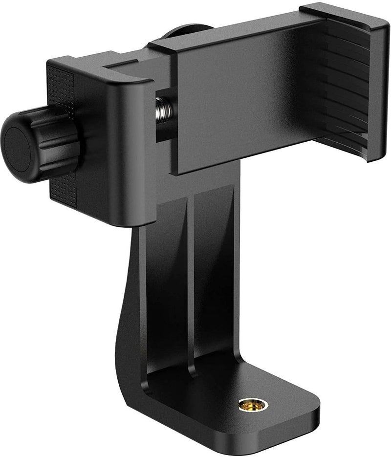 INEFABLE Tripod Mount Adapter 360-Degree Cell Phone Holder with Adjustable Clamp Phone for Smartphones & All Types of Tripods with 1/4 Screw - Black - Pack of 1 - Image 1