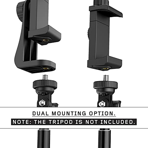 INEFABLE Tripod Mount Adapter 360-Degree Cell Phone Holder with Adjustable Clamp Phone for Smartphones & All Types of Tripods with 1/4 Screw - Black - Pack of 1 - Image 5