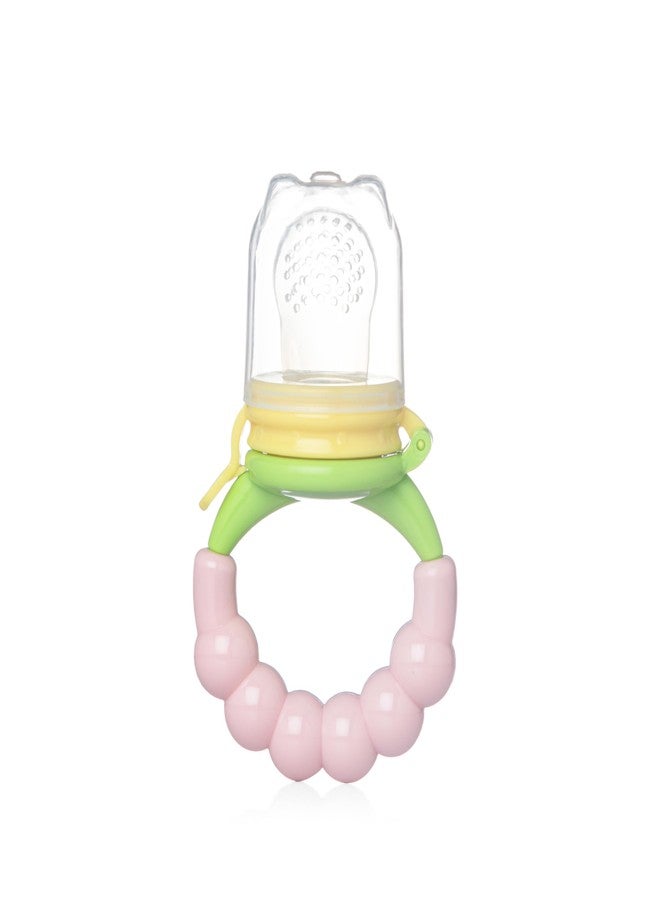 Bubbles Silicone Food/Fruit Nibbler with Extra Mesh, Soft Pacifier/Feeder, Teether for Baby, Infant (Green & Pink) - Image 4