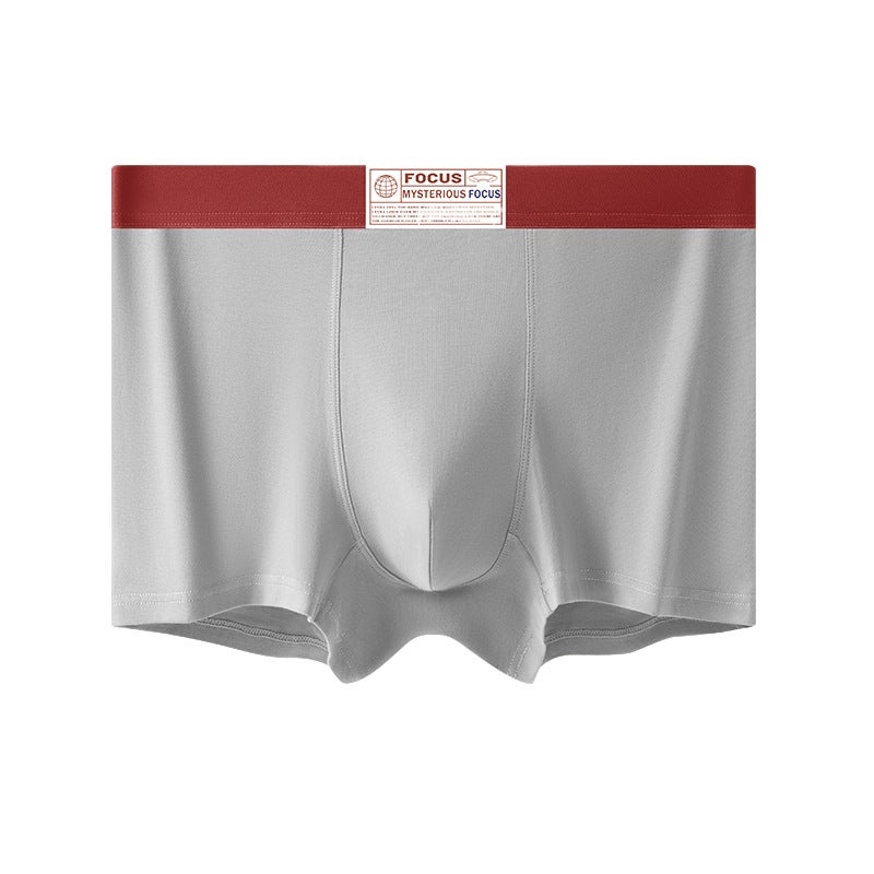 Four Seasons Mens Underwear Pure Cotton 7A Bacteriostatic Four-Corner Underpants Breathable Quick-drying Mid-waist Pure Cotton Mens Flat-Corner Underpants 117 light gray 