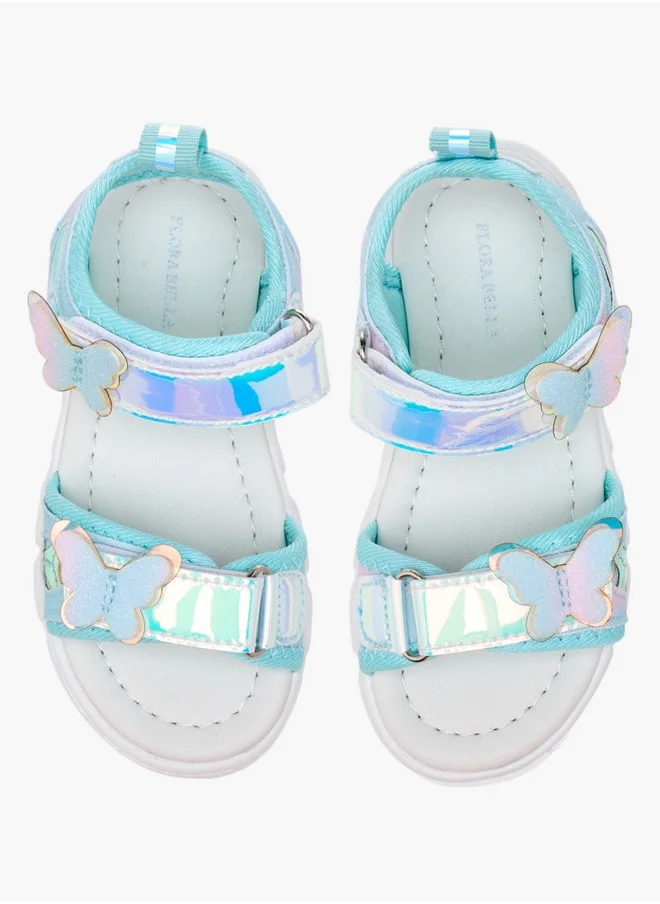 Flora Bella By Shoexpress Butterfly Accent Floaters with Hook and Loop Closure