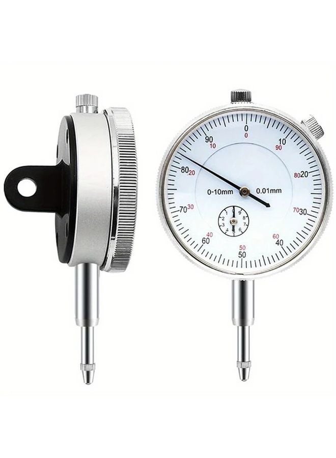Silvery Dial Indicator 0 10mm Range 0 01mm Precision Mechanical Measuring Tool Professional - Image 2