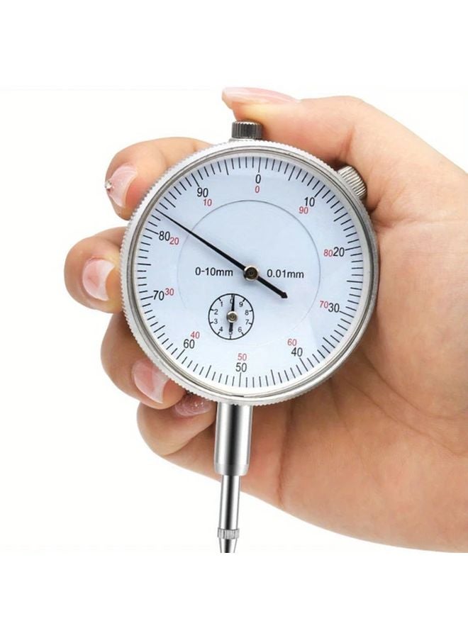 Silvery Dial Indicator 0 10mm Range 0 01mm Precision Mechanical Measuring Tool Professional - Image 5
