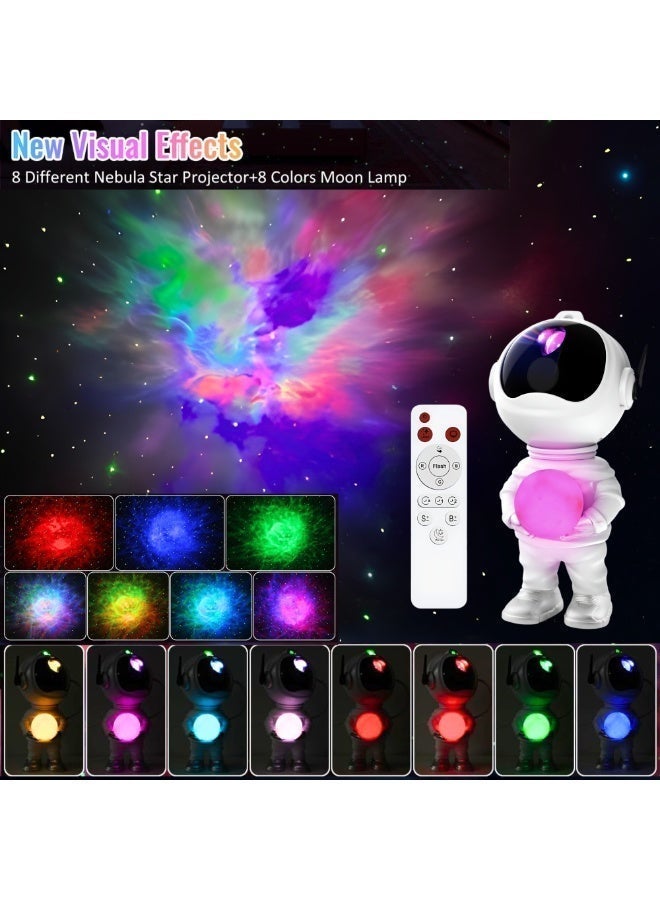 VIO 3 in 1 Star Projector with 8 Color Moon Lamp Astronaut Galaxy Projector with Multicolor Light Effects LED Nebula Night Light for Kids Room Decor Gift for Teen Boys Girls Birthday Large Night Light with 360° Rotation and Timer Remote Control USB Powered HD LED Starry Night Light with Colorful Nebula and Flashing Stars Kids Night Lamp for Nursery Bedroom Decor Safe Gift for Babies Boys Girls Toy for Stress Anxiety Relief Deep Sleep - Image 2
