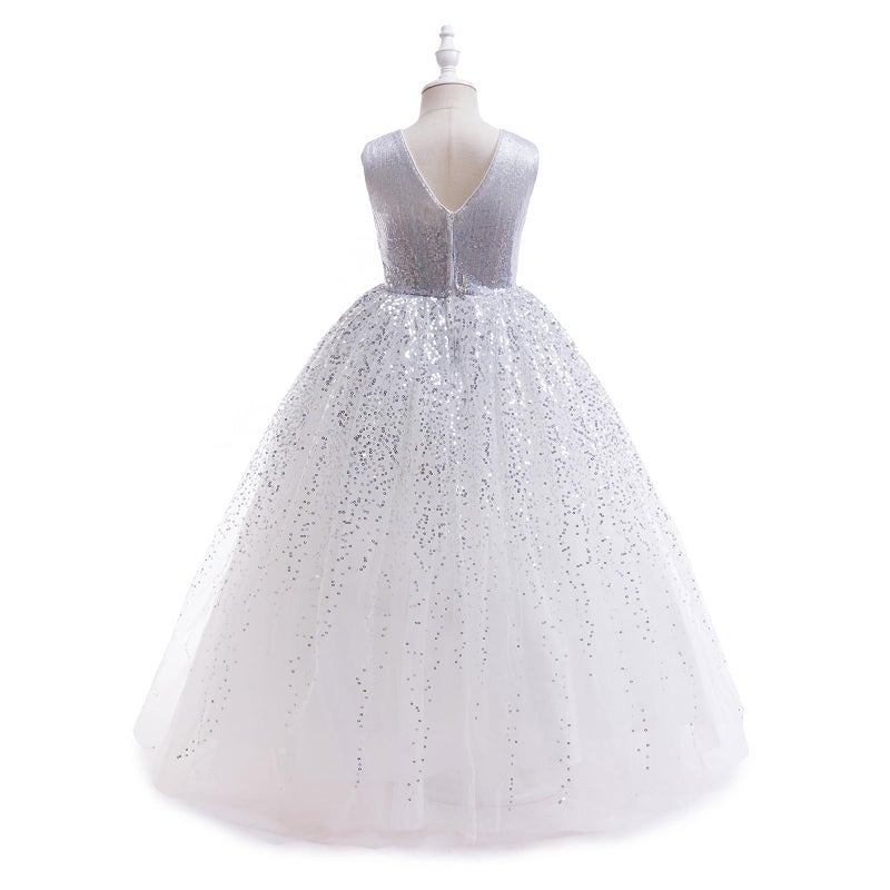 DPKM Flower Girls Sequin Dress Bridesmaid Sparkle Formal Wedding Party Birthday Kids Pageant Princess Prom Ball Gown - Image 3