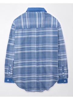 American Eagle AE Oversized Plaid Pullover Shirt  - Image 5