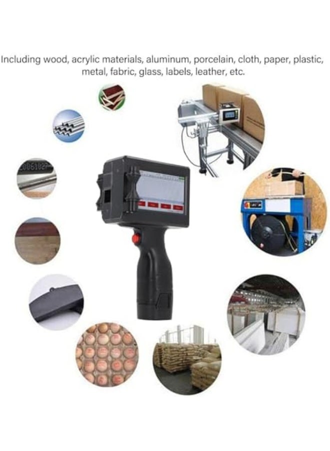 Handheld Inkjet Printer, 600dpi Portable Inkjet Printing Machine with 4.3 Inch Touchscreen, Adjustable Height Mobile Inkjet Coder for Wood, Plastic, Fabric, Paper, Plastic (UK - Image 4