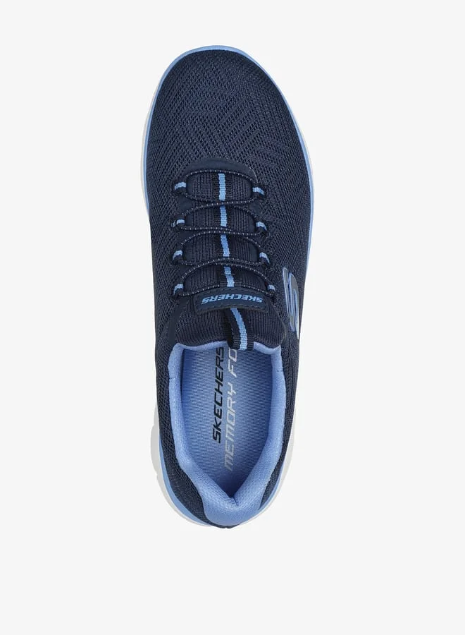 سكيتشرز Women's Textured Slip-On Sports Shoes - SUMMITS