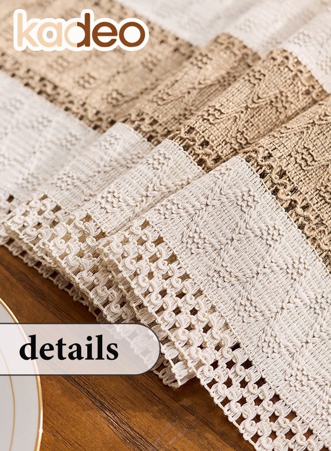 kadeo Boho Table Runner with Tassels, Hand Woven Cotton Polyester Table Decoration, Kitchen Decor for Coffee Table Runner for Dresser Scarf Home Decor 30*220CM - Image 2