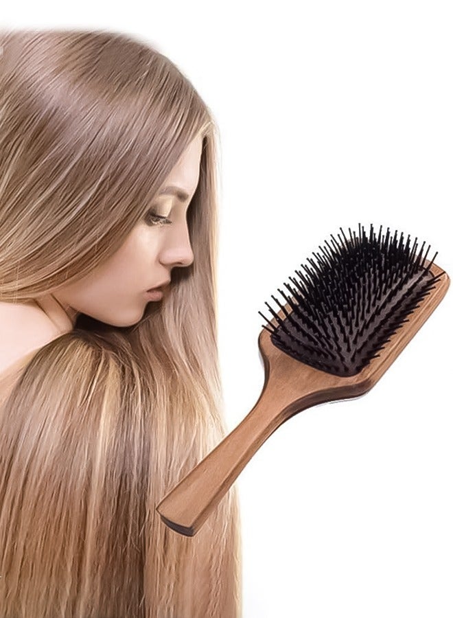 Eco-Friendly Bamboo Hair Brush for Women & Men, Beard Brush- The Ideal Detangling Brush for Curly Hair, Beard Grooming, and Daily Styling  - Image 3