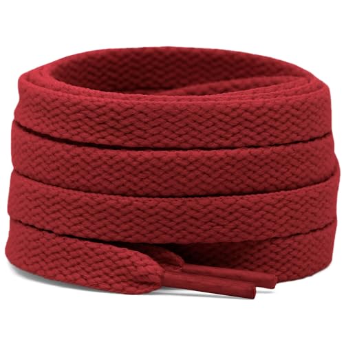 DELELE 2 Pair 55 inch Flat Shoe laces 5/16" Wide Shoelaces for Athletic Running Sneakers Shoes Boot Strings Big Red - Image 1