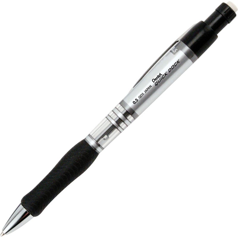 Pentel® Quick Dock™ Mechanical Pencil, 0.5 mm, Silver/Black Barrel - Image 2