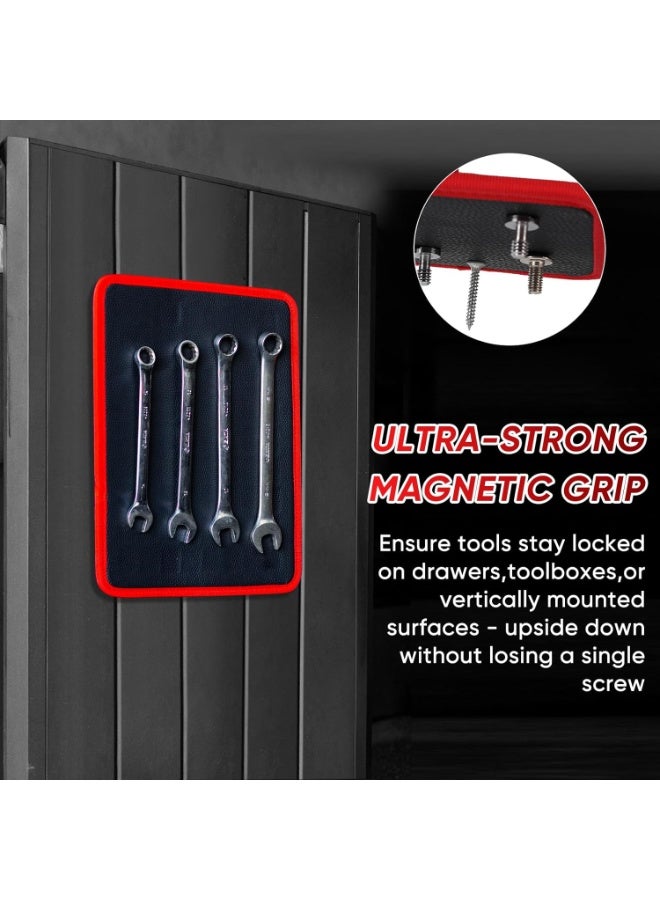 حصيرة وأداة مغناطيسية بحجم ‎12.8‎×‎9.8‎ بوصة، صينية مغناطيسية مرنة للمرآب وورشة العمل، سطح PVC مقاوم للخدش مع قبضة غير قابلة للانزلاق لإصلاح السيارات، منظم صندوق الأدوات للميكانيكيين وأعمال اصنعها بنفسك - Image 4