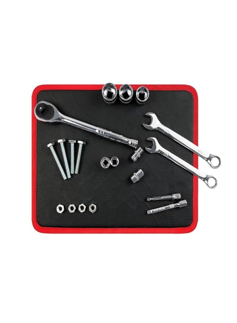 حصيرة وأداة مغناطيسية بحجم ‎12.8‎×‎9.8‎ بوصة، صينية مغناطيسية مرنة للمرآب وورشة العمل، سطح PVC مقاوم للخدش مع قبضة غير قابلة للانزلاق لإصلاح السيارات، منظم صندوق الأدوات للميكانيكيين وأعمال اصنعها بنفسك - Image 2