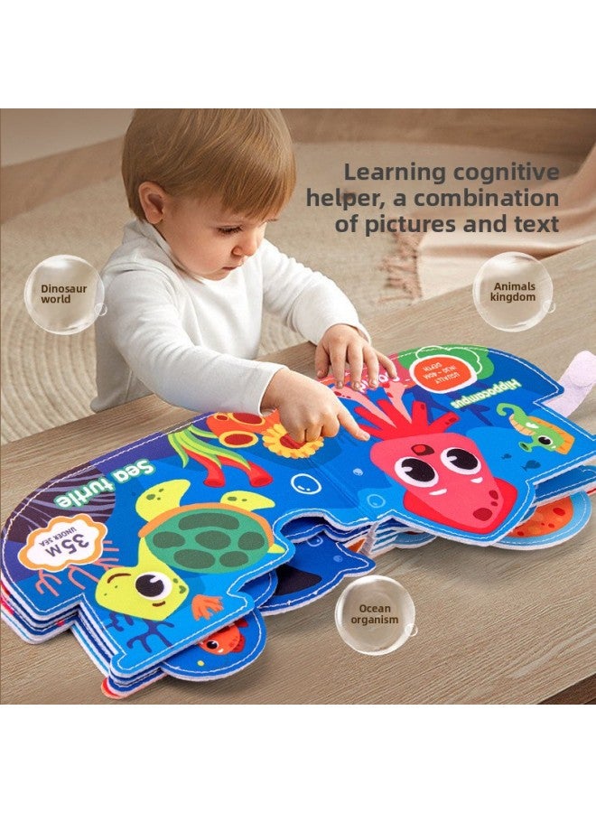 Newborn Baby Early Education Cognitive Pursuit Training Cloth Book Three Folding Baby Toys 0-1 Years Old Puzzle-Color:Animal Scene Story Cloth Book Color Box