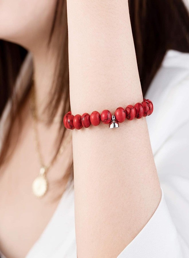 Thrillz Valentine Gift For Girlfriend Couple Bracelet Red & Black Natural Stone Onyx Stretchable Heart Magnetic Bracelet For Women Men Girls With Heartbox Love Gifts - Image 3