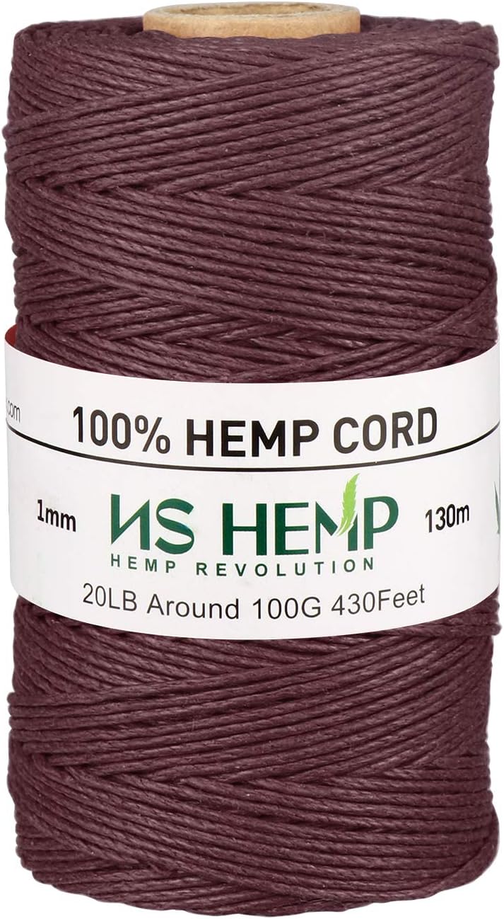 NS HEMP 【 】 Sustainable Hemp Twine Spool for Jewelry Making Bracelets Necklaces Arts Crafts Gift Decoration - 1mm 130 Meters (031 Chocolate) - Image 1