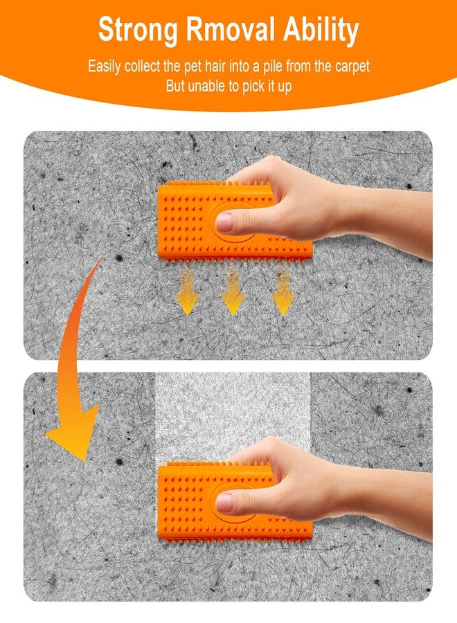 WOPPOW 2pcs Pet Hair Remover, Dog Cat Block Roller Cleaner, Car Carpet Cleaner Brush for Small Animals, Pet Hair Removal Tool for Interior, Furniture, Sofa, Car Seat (Orange+Green) - Image 5