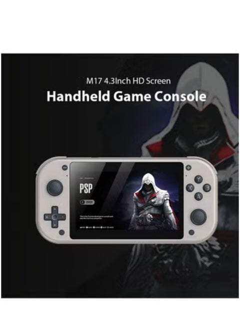 M17 Handheld Retro Game Console with 4.3-Inch HD Display – Built-in Simulators for PSP, GBA, NES, CPS & More – Preloaded with Thousands of Classic Games – Mini Portable Gaming Device with Save/Load, TV Output, Long Battery Life – For Kids & Adults