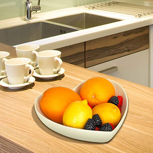 Keponbee 2 pcs Porcelain Big Heart-shaped Bowls White Deep Heart Plates Salad Bowl/Fruit Bowl for Desserts/Pasta/Dinner, 8 inch - Image 5