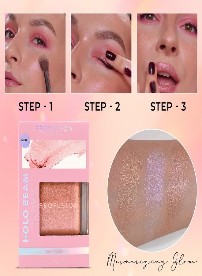 Profusion Cosmetics Holo Beam Holographic Highlighter, Intense Color Shifting Glitter with Buildable Glow for Festival Looks (Transcend, 1) - Image 4