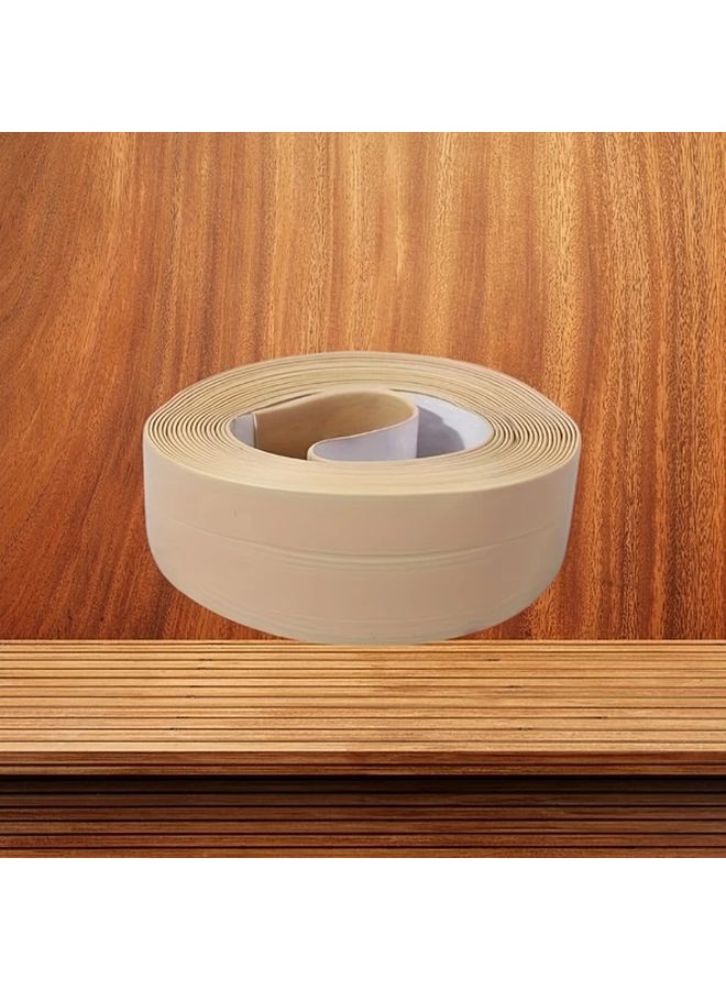 Beige PVC Self Adhesive Sealing Tape 0.86x125 Inch for Bathroom Kitchen Sink Countertop Leak Proof - Image 1