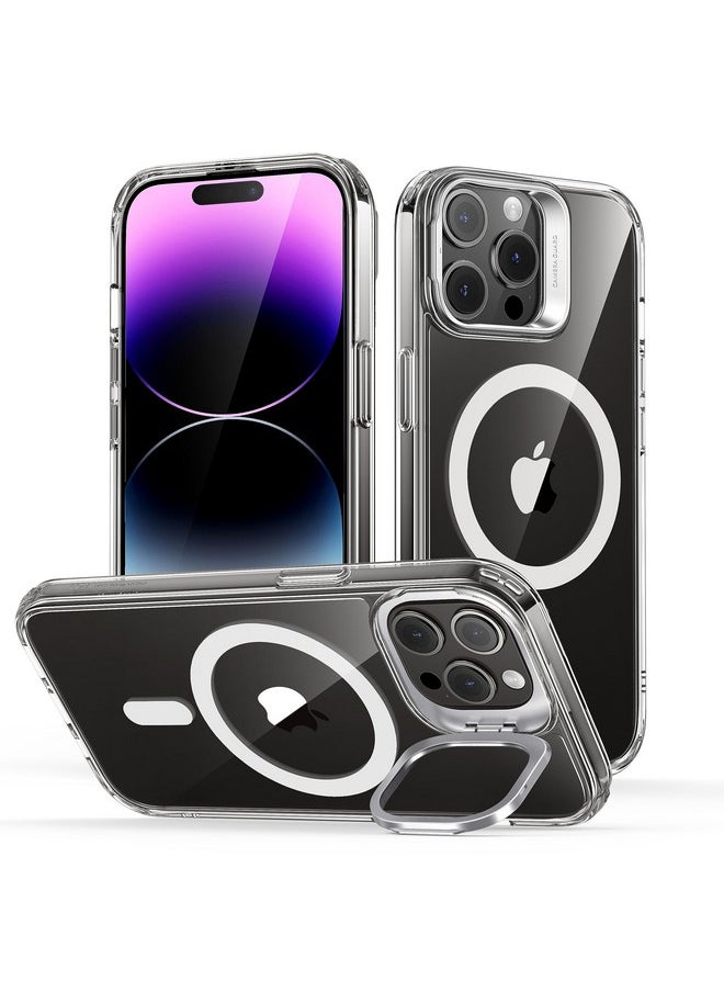 اي اس ار جراب ESR لهاتف iPhone 14 Pro Max، متوافق مع MagSafe، حامل حلقي للكاميرا قابل للتعديل، ظهر مقاوم للخدش، حماية من الدرجة العسكرية، TPU، غطاء خلفي مغناطيسي كلاسيكي مع مسند، شفاف  - Image 1