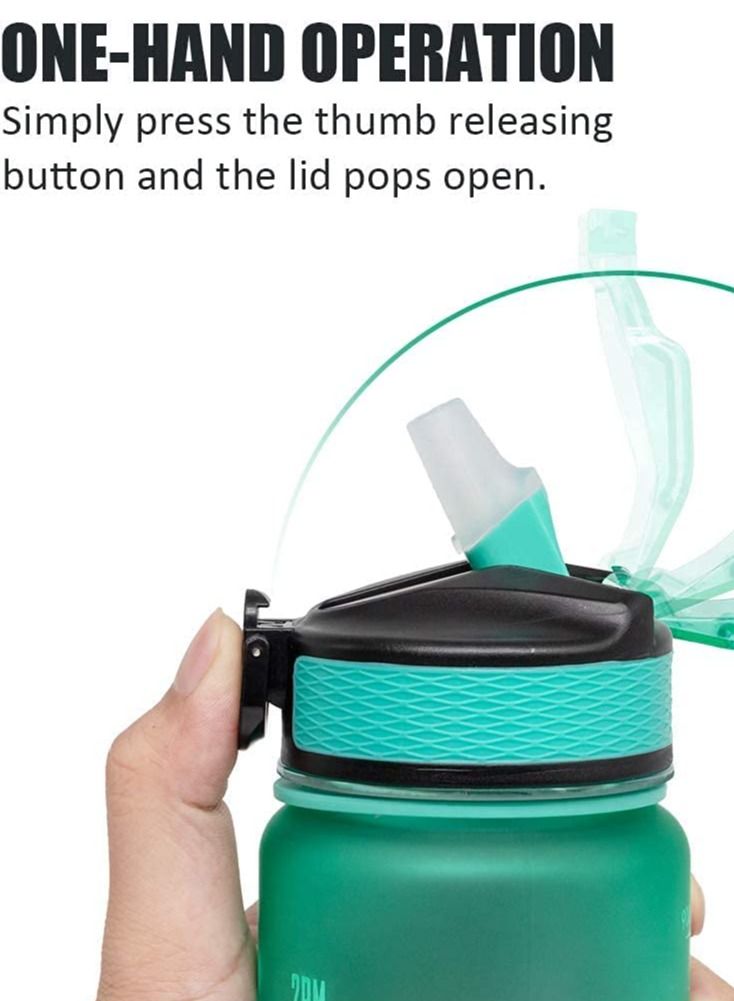 bullga Bottle For Kids And Adults, Portable Leakproof Drinking Water Bottles With Motivational Time Marker, BPA Free Water Jug For School Fitness Outdoor Gym Sports 1L Water  - Image 3