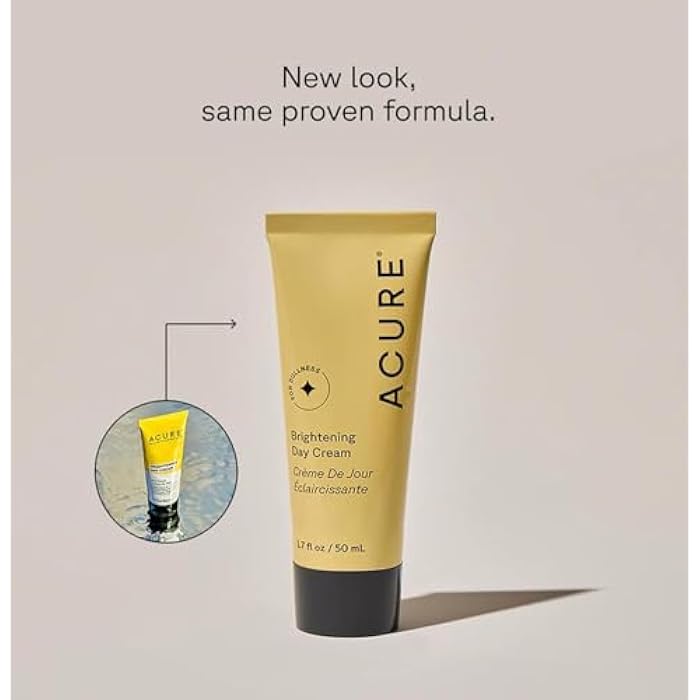 Acure Brightening Day Cream - Cica Cream, Anti Aging Moisturizer to Brighten for Women & Men, Facial Lotion, Skincare with Argan Oil to Replenish, Tone Dry Skin & Hydrate, Cruelty Free - 1.7 fl oz - Image 2