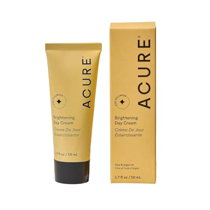 Acure Brightening Day Cream - Cica Cream, Anti Aging Moisturizer to Brighten for Women & Men, Facial Lotion, Skincare with Argan Oil to Replenish, Tone Dry Skin & Hydrate, Cruelty Free - 1.7 fl oz - Image 1