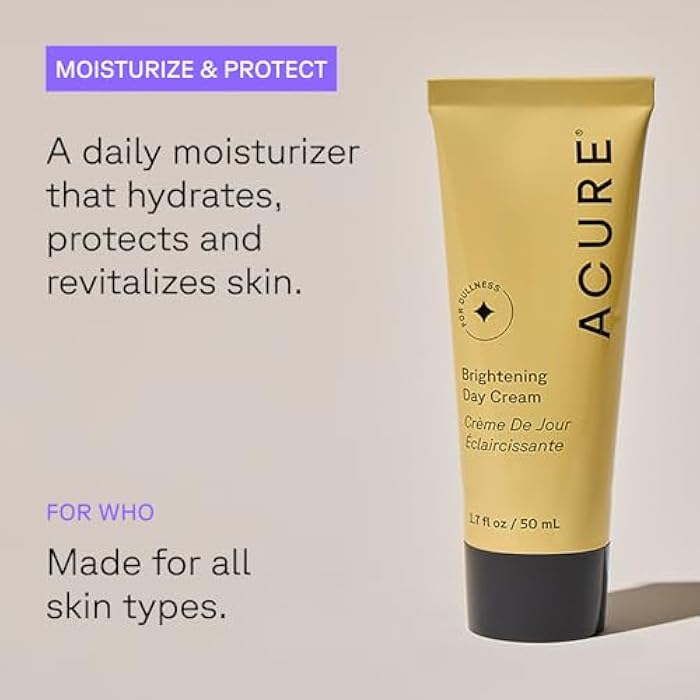 Acure Brightening Day Cream - Cica Cream, Anti Aging Moisturizer to Brighten for Women & Men, Facial Lotion, Skincare with Argan Oil to Replenish, Tone Dry Skin & Hydrate, Cruelty Free - 1.7 fl oz - Image 3