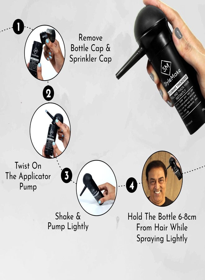 STYLEMAKE Hair Fiber Applicator Pump For Thin & Fine Hair Instanty Transform | Precise And Accurate Application For Men & Women With Applicator | (Does Not Include Thickener),28 Grams - Image 3