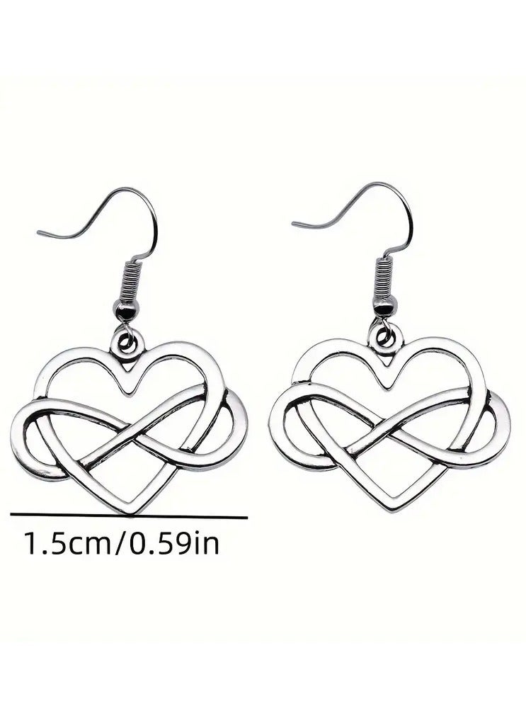 Home Clearance Sale Vintage Simple Handmade Jewelry Peach Heart Infinity Symbol Earrings Earrings Style Heart-shaped Infinity Earrings: Suitable For Daily Wear Or As A Romantic Gift, Suitable For All Seasons - Image 2