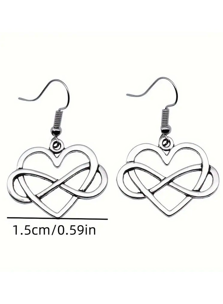 Home Clearance Sale Vintage Simple Handmade Jewelry Peach Heart Infinity Symbol Earrings Earrings Style Heart-shaped Infinity Earrings: Suitable For Daily Wear Or As A Romantic Gift, Suitable For All Seasons - Image 3