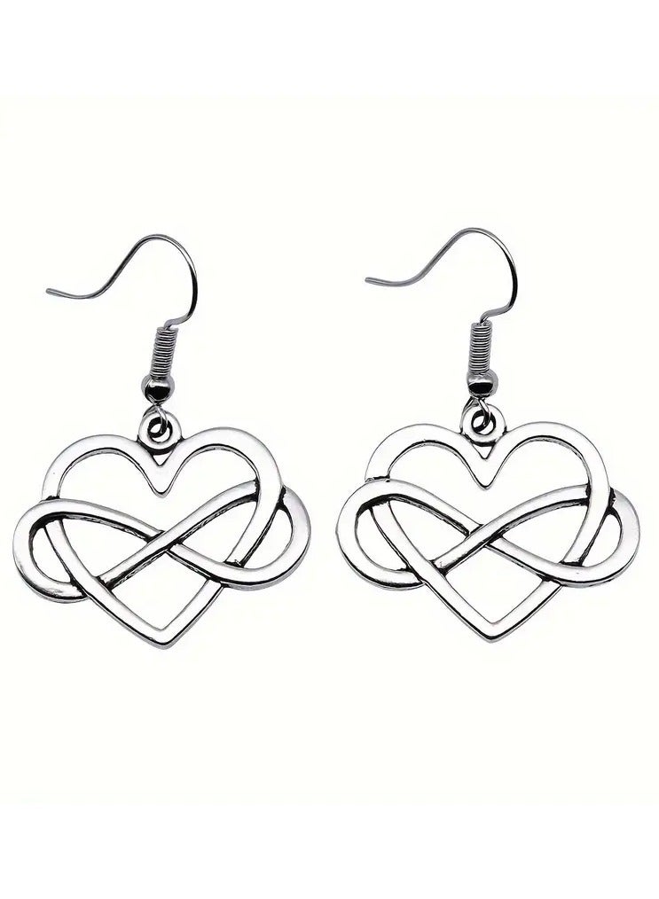 Home Clearance Sale Vintage Simple Handmade Jewelry Peach Heart Infinity Symbol Earrings Earrings Style Heart-shaped Infinity Earrings: Suitable For Daily Wear Or As A Romantic Gift, Suitable For All Seasons - Image 4
