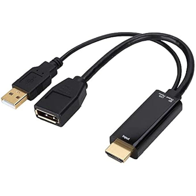 rayihni HDMI TO DISPLAYPORT ADAPTER, 4K HIGH DEFINITION HDMI TO DP CONVERTER CABLE, FOR COMPUTER, TV, PROJECTOR, ETC - Image 1