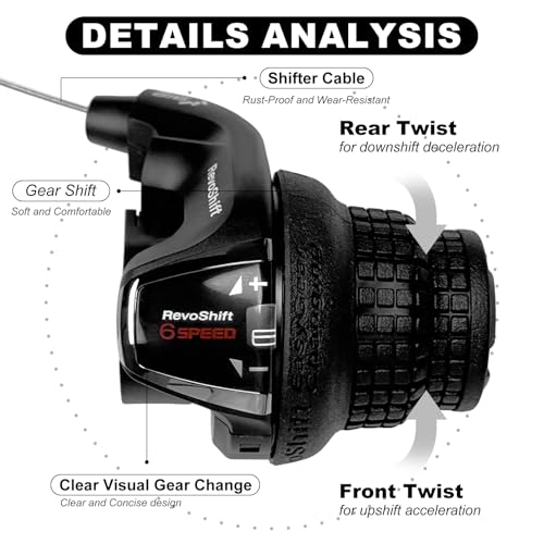 Relwears 6 Speed Right Shift Lever SL-RS35-6R, Bicycle Twist Shifter Lever for Mountain Bike Commuter Bike Folding Bike - Image 3