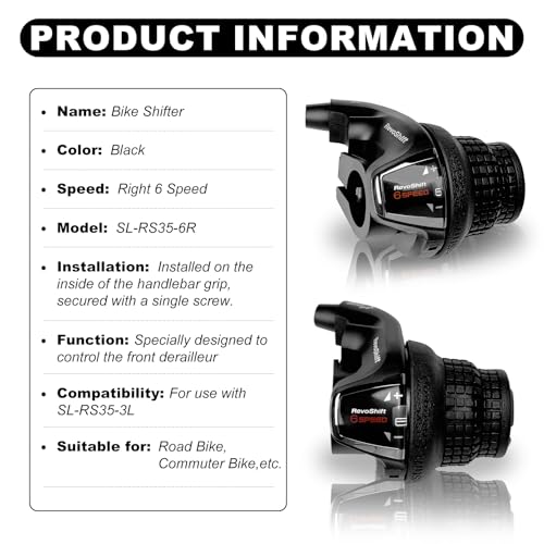 Relwears 6 Speed Right Shift Lever SL-RS35-6R, Bicycle Twist Shifter Lever for Mountain Bike Commuter Bike Folding Bike - Image 2
