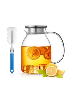 Water Jug Glass Pitcher with TIGHT Lid 2 Liters,THICKER Heat Resistant Borosilicate Glass Carafe drink dispenser with Brush INCLUDED in Gift Giving Ready Packaging. - pzsku/Z12998F9AA51A6E66C556Z/45/_/1684585366/3aa31d34-d840-4625-8b0a-c7d0cb648073