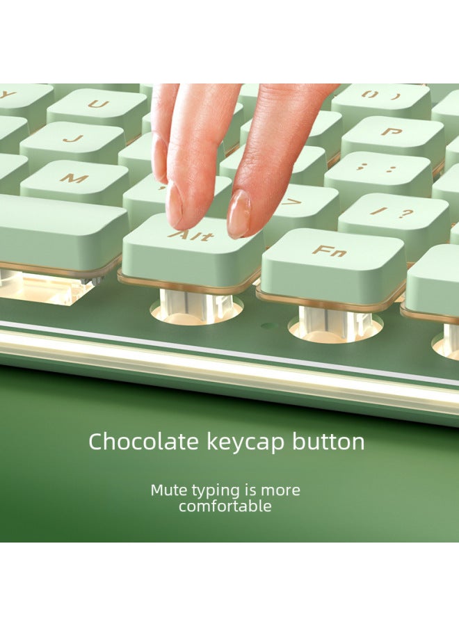 L1 Mechanical Feel Silent Wireless Keyboard Desktop Laptop Gaming Office Backlight Wired Keyboard Digital Computer-Color:L1 Black-Orange  Mute Edition - Image 4