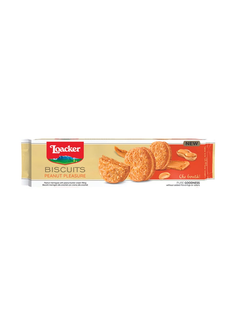 Loacker Peanut Pleasure With Cream Filling Biscuits 80g - Image 1