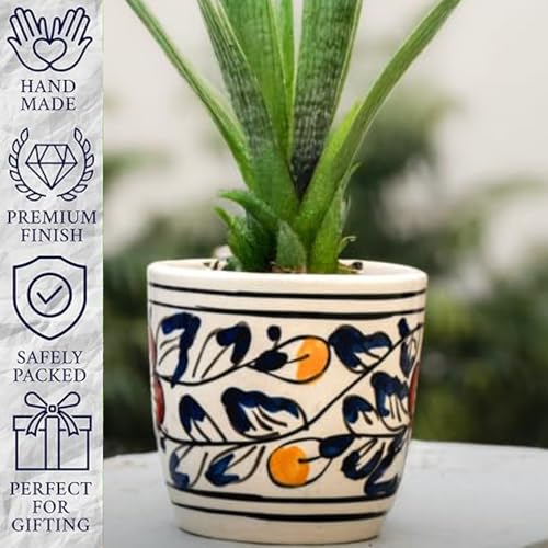 Niyara Ceramic planters pots for Indoor Outdoor Home, Garden Office Decor Balcony Planters Gamla Flower Size Small (4 inch) (Blue 4) - Image 4