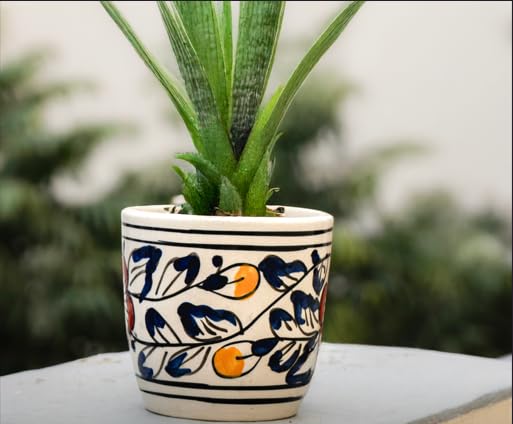Niyara Ceramic planters pots for Indoor Outdoor Home, Garden Office Decor Balcony Planters Gamla Flower Size Small (4 inch) (Blue 4) - Image 1
