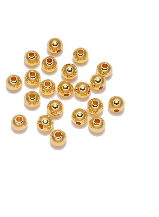 HD Porous Faux Pearl 4/6/8/10/12mm Plastic Acrylic Round Beads for DIY Bracelets (100pcs/bag) (Color: Gold, Size: 3mm x 400pcs)  - Image 1