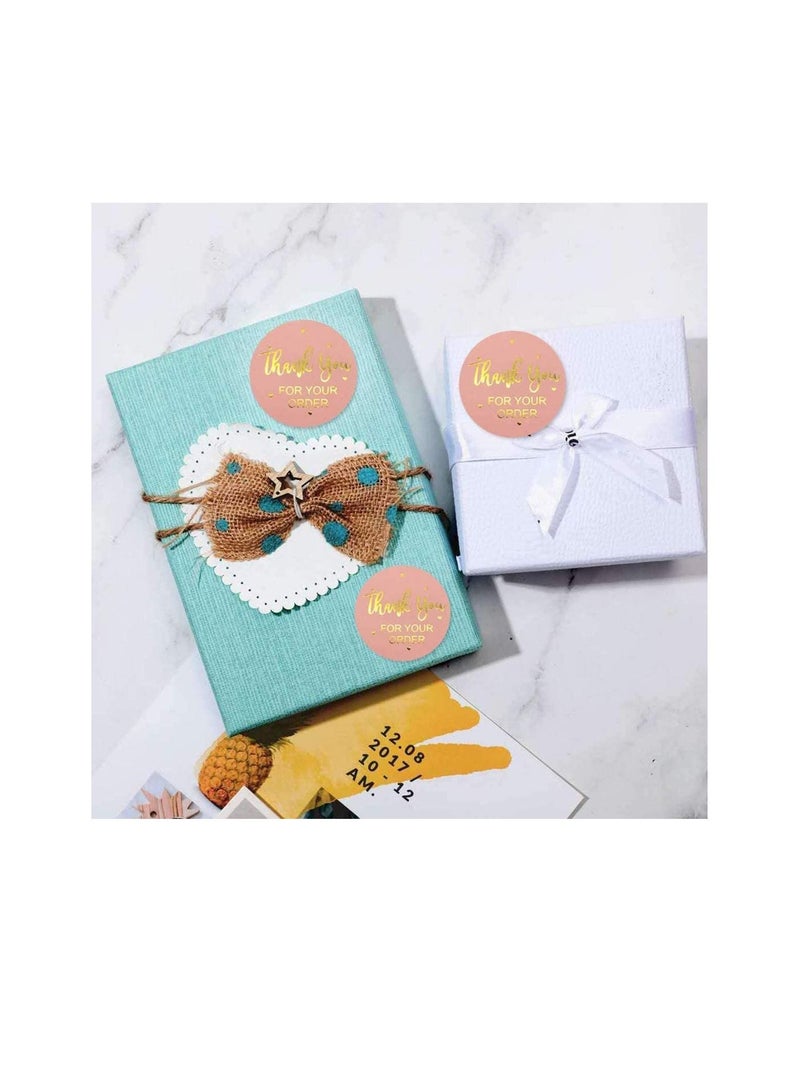 SYOSI Thank You Sticker Heart Shape, Designs Stickers, Roll 1 Inch Gold Foil Stickers Label for Business Packaging, for Packages, Gifts, Wedding, Birthdays, Giveaways, Small Business（300pcs/roll） - Image 3