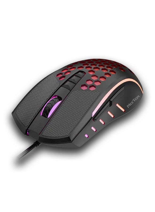 Meetion Lightweight Wired Gaming Mouse, RGB Backlight, 6400 DPI, USB – Model MT-GM015-A - Image 1