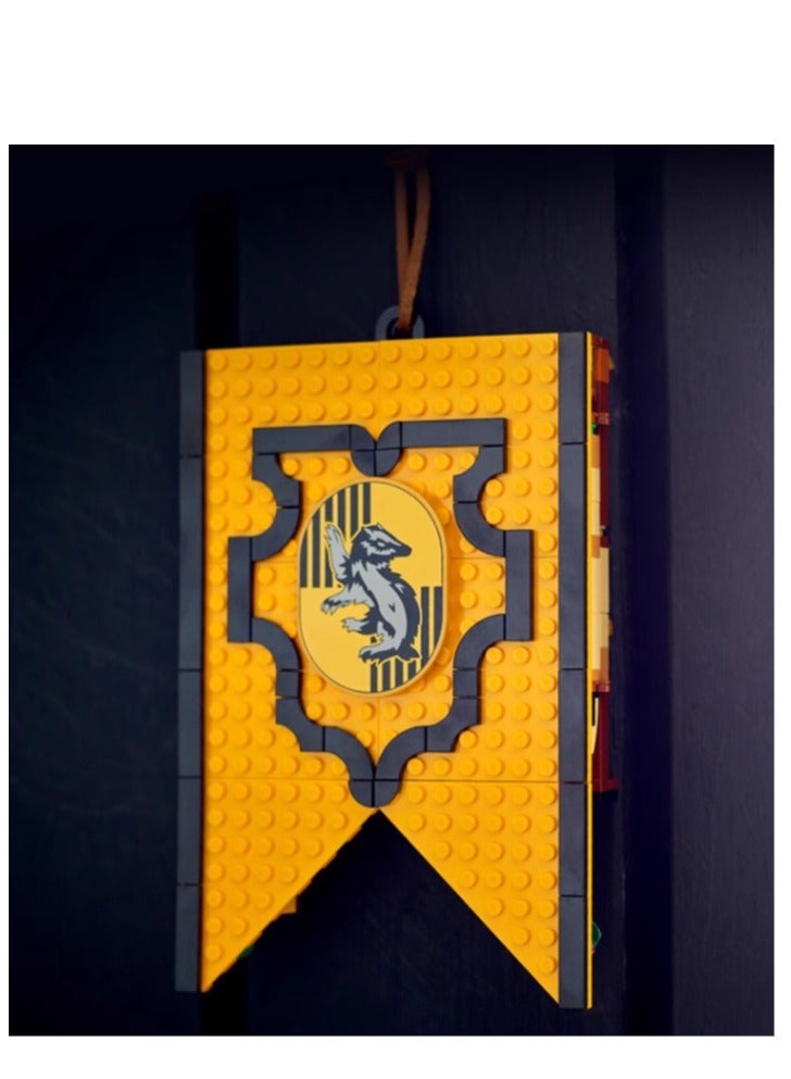 Y&D Harry Potter Hufflepuff House Banner, Hogwarts Castle Common RoomBuilding block  Toy or Wall Decoration Set with 3 Minifigures and Mandrake Collectable Travel Toys for Kids  Boys and Girls - Image 5