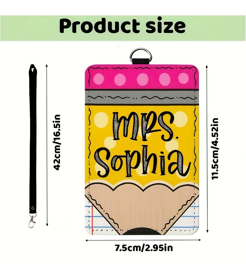 Customized 2D Teacher ID Card Holder With Polychrome Color Teacher Gift - Image 2
