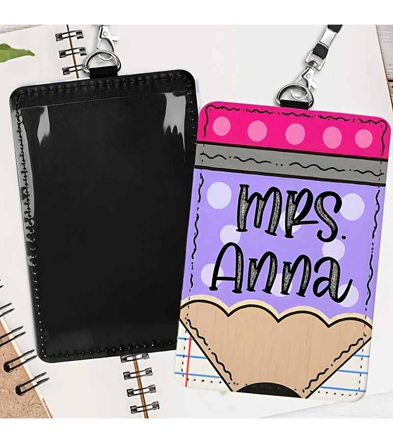 Customized 2D Teacher ID Card Holder With Polychrome Color Teacher Gift - Image 4